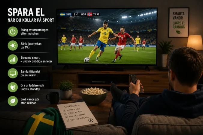Spara el när du kollar på sport